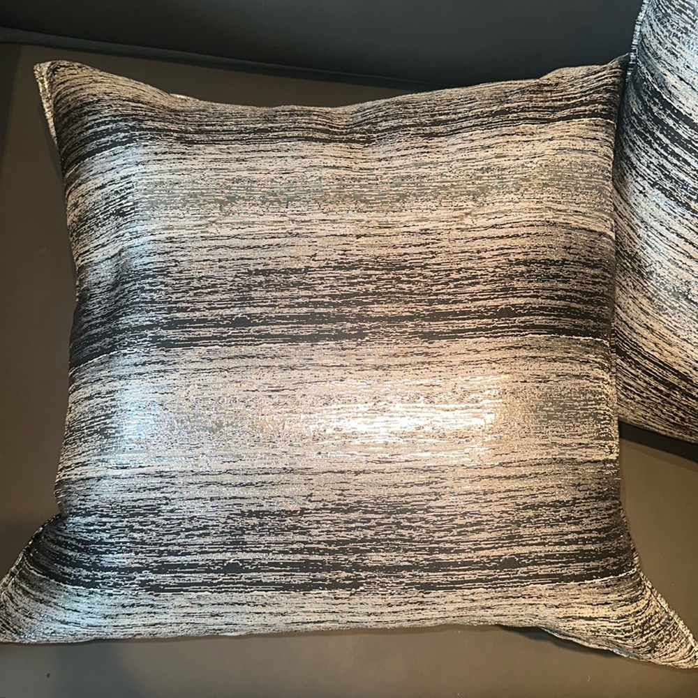 Elegant Silver Throw Pillows - Picture 3 of 5